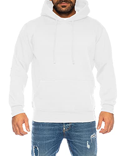 Raff & Taff Hoodie Kapuzenpullover Sweatshirt Sweater Pullover | S - 8XL | Sport Alltag Freizeit | Premium Baumwolle Fleece Innenseite (Weiß, 4XL) von Raff&Taff