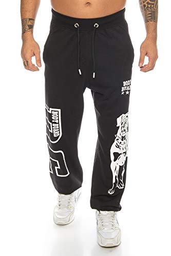 Raff & Taff Jogginghose Sweatpants Sporthose Bulldog Body Buard aus hochwertiger Baumwollmischung (Schwarz, XXL~56/58) von Raff&Taff