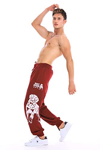 Raff & Taff Jogginghose Sweatpants Sporthose Bulldog Bodyguard aus hochwertiger Baumwollmischung (Bordeaux, XL) von Raff&Taff