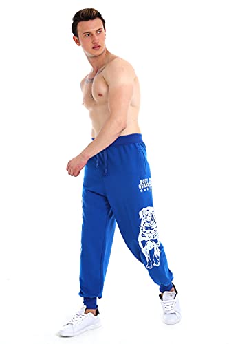 Raff & Taff Jogginghose Sweatpants Sporthose Bulldog Bodyguard aus hochwertiger Baumwollmischung (Royalblau, L) von Raff&Taff