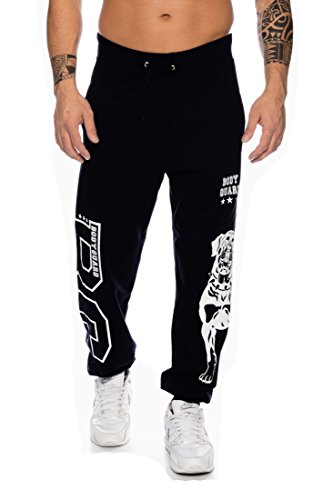 Raff & Taff Jogginghose Sweatpants Sporthose Bulldog Bodyguard aus hochwertiger Baumwollmischung (RT033-Schwarz, 7XL) von Raff&Taff