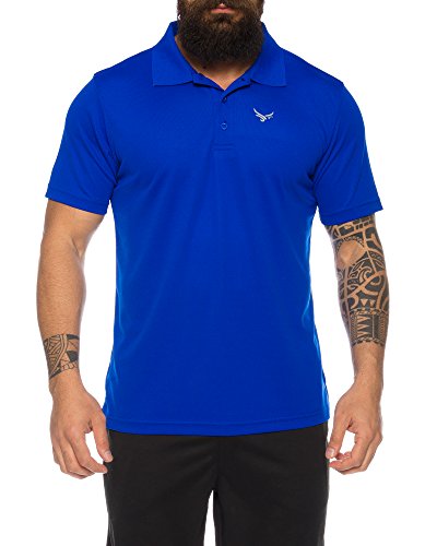 Raff & Taff Polo Shirt Fitness Shirt hochwertiges Atmungaktives Funktionsshirt T-Shirt Freizeit Shirt (Royalblau, 5XL) von Raff&Taff