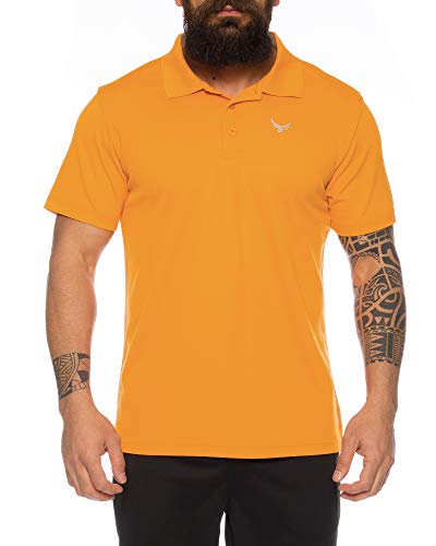 Raff & Taff Polo Shirt Fitness Shirt hochwertiges Atmungaktives Funktionsshirt T-Shirt Freizeit Shirt (Senf, 3XL) von Raff&Taff