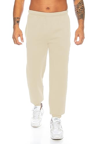 Raff&Taff Sporthose Sweatpants Pyjamas Übergrößen Funktionshose Trainingshose Jogginghose | Premium Baumwolle (RT-T-405-Beige - 9XL) von Raff&Taff