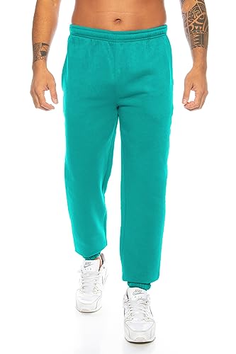 Raff&Taff Sporthose Sweatpants Pyjamas Übergrößen Funktionshose Trainingshose Jogginghose | Premium Baumwolle (RT-T-405-Petrol -XXL) von Raff&Taff