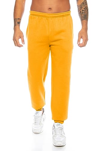 Raff&Taff Sporthose Sweatpants Pyjamas Übergrößen Funktionshose Trainingshose Jogginghose | Premium Baumwolle (RT-T-405-Senf -M) von Raff&Taff