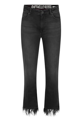 Raffaello Rossi Jeans Vic Cropped mit Feder Saum, Farbe:anthrazit, Größe:42 von Raffaello Rossi