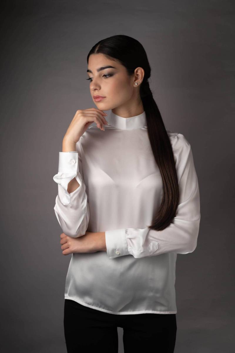 Bluse Aus Seidensatin von RaffyRaBLANC