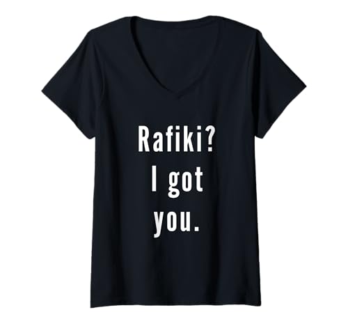 Damen Rafiki? Ich hab Dich. T-Shirt mit V-Ausschnitt Damen Rafiki? Ich hab Dich. T-Shirt mit V-Ausschnitt von Rafiki? I.Got.You. Birthday Name Funny