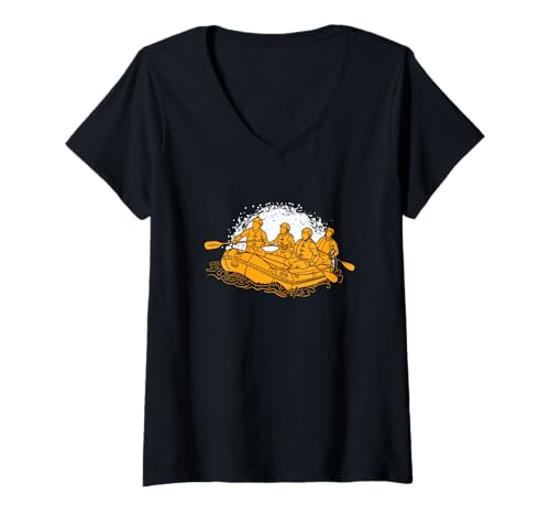 Damen Wildwasser Rafting Boot Enthusiasten Schlauchboot Rafter T-Shirt mit V-Ausschnitt Damen Wildwasser Rafting Boot Enthusiasten Schlauchboot Rafter T-Shirt mit V-Ausschnitt von Rafting Liebhaber Wildwasser Rafter Grafik