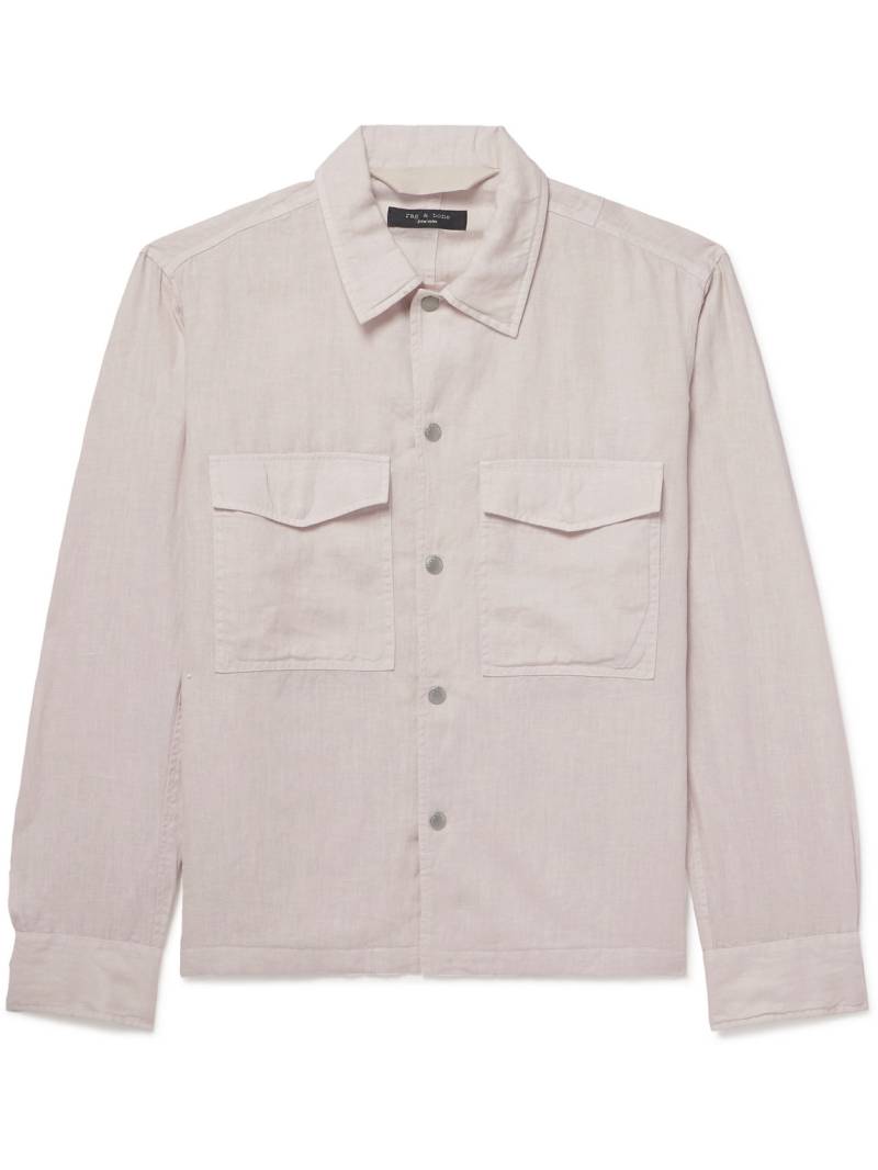 Rag & Bone - Angus Linen Shirt Jacket - Men - Gray - L von Rag & Bone