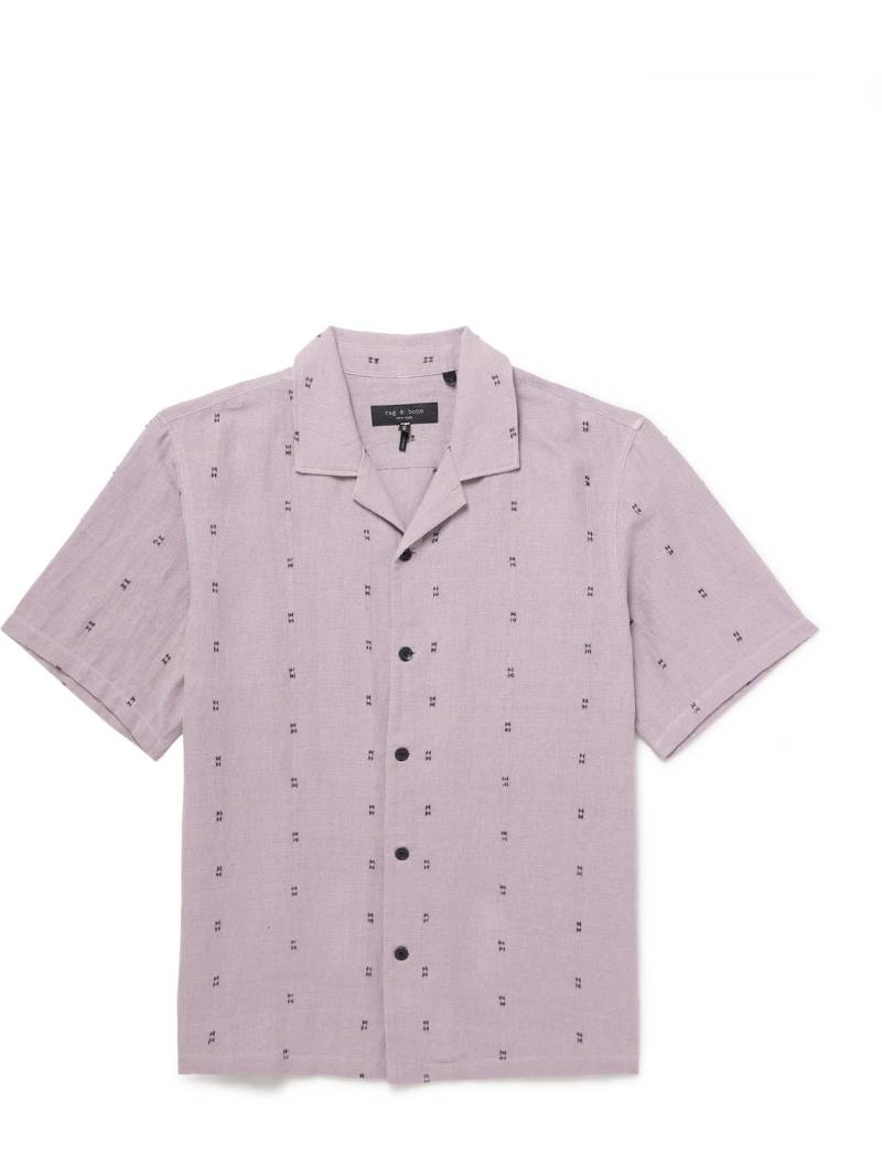 Rag & Bone - Avery Camp-Collar Embroidered Linen Shirt - Men - Purple - M von Rag & Bone