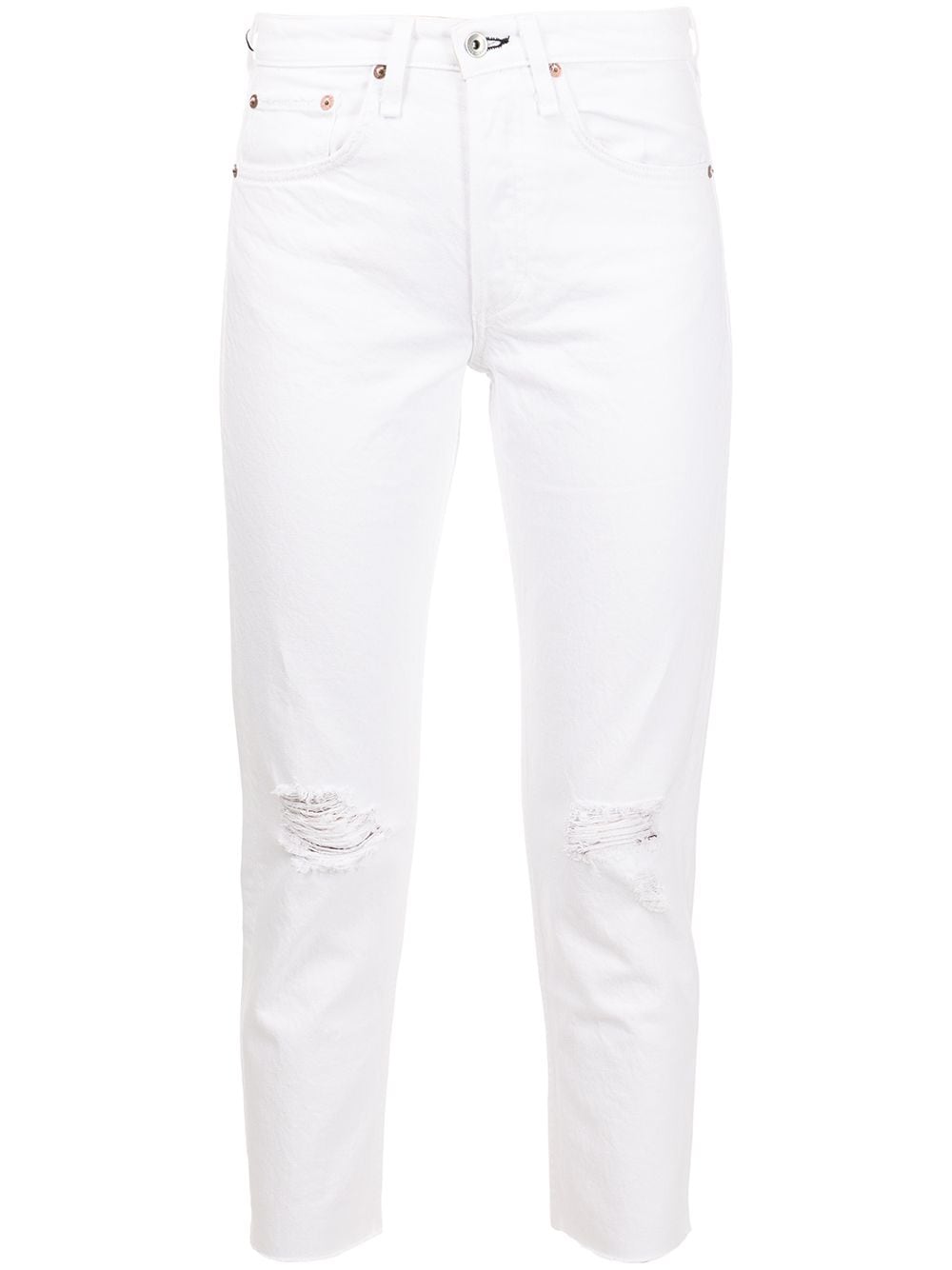 rag & bone Halbhohe Boyfriend-Jeans - Weiß von rag & bone