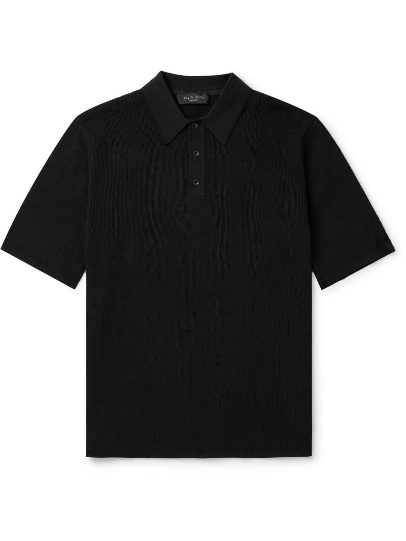 Rag & Bone - Harvey Cotton-Blend Polo Shirt - Men - Black - XL von Rag & Bone