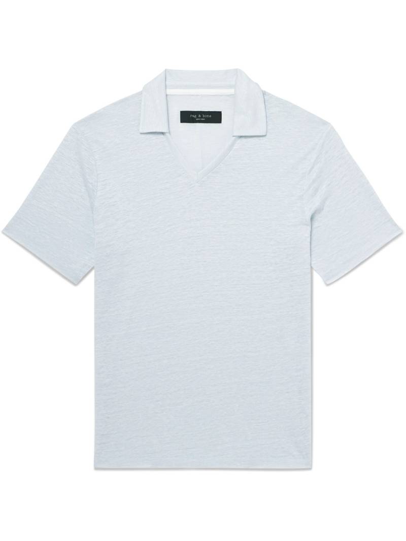 Rag & Bone - Johnny Linen Polo Shirt - Men - Blue - XXL von Rag & Bone