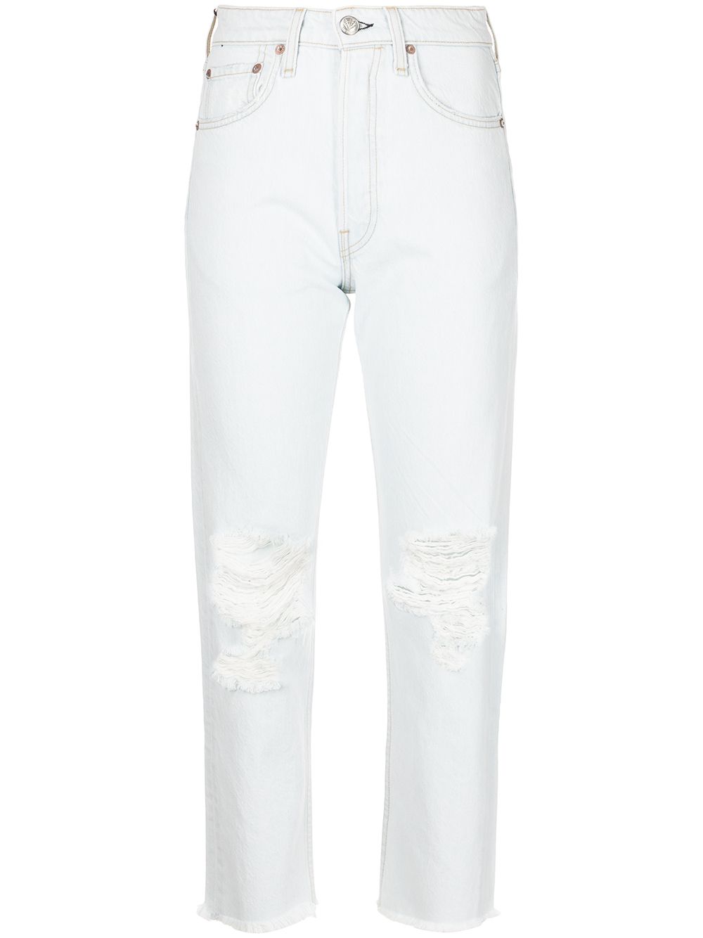 rag & bone Maya Slim-Fit-Jeans mit hohem Bund - Blau von rag & bone