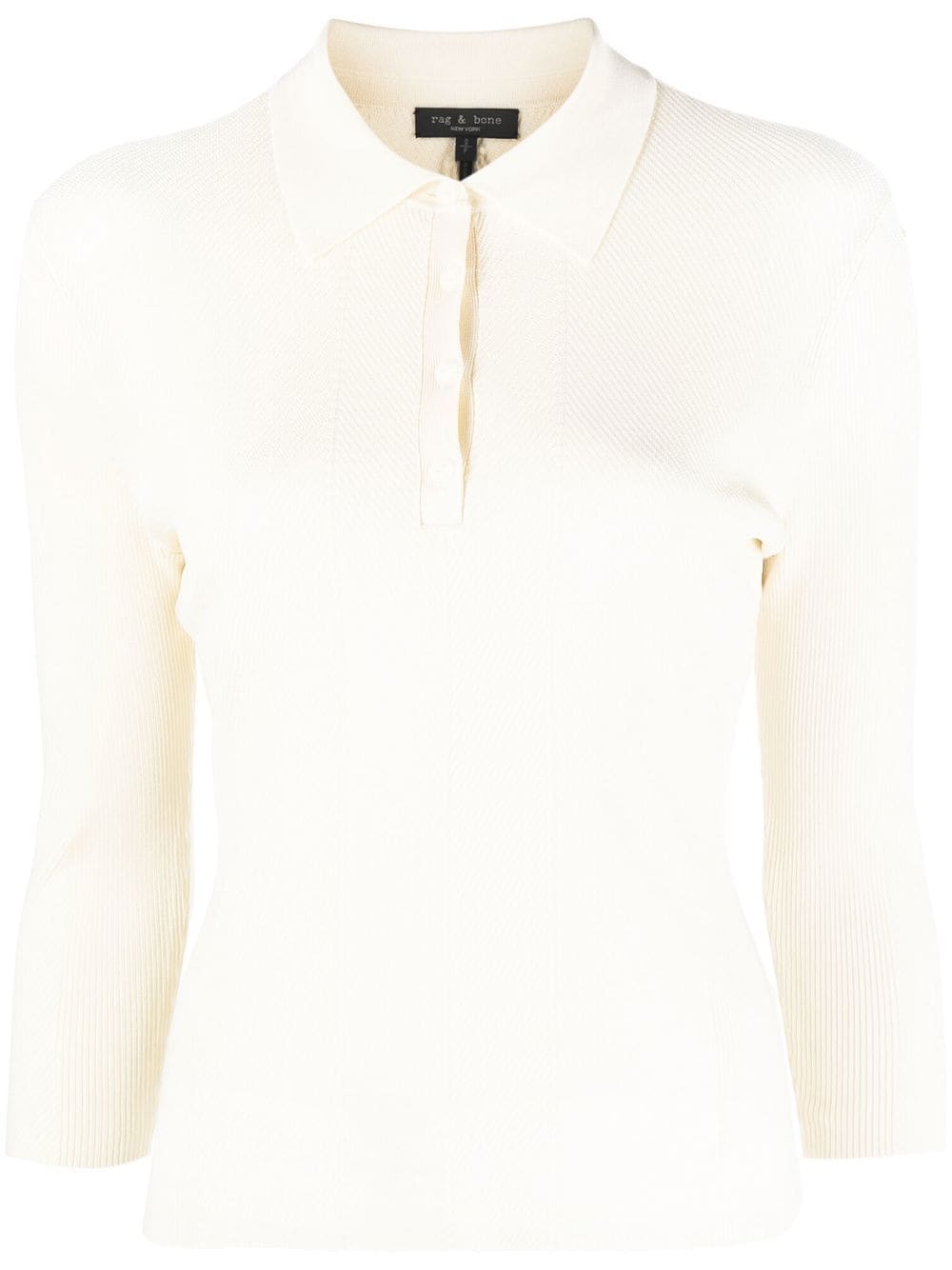 rag & bone Pacey Poloshirt - Nude von rag & bone