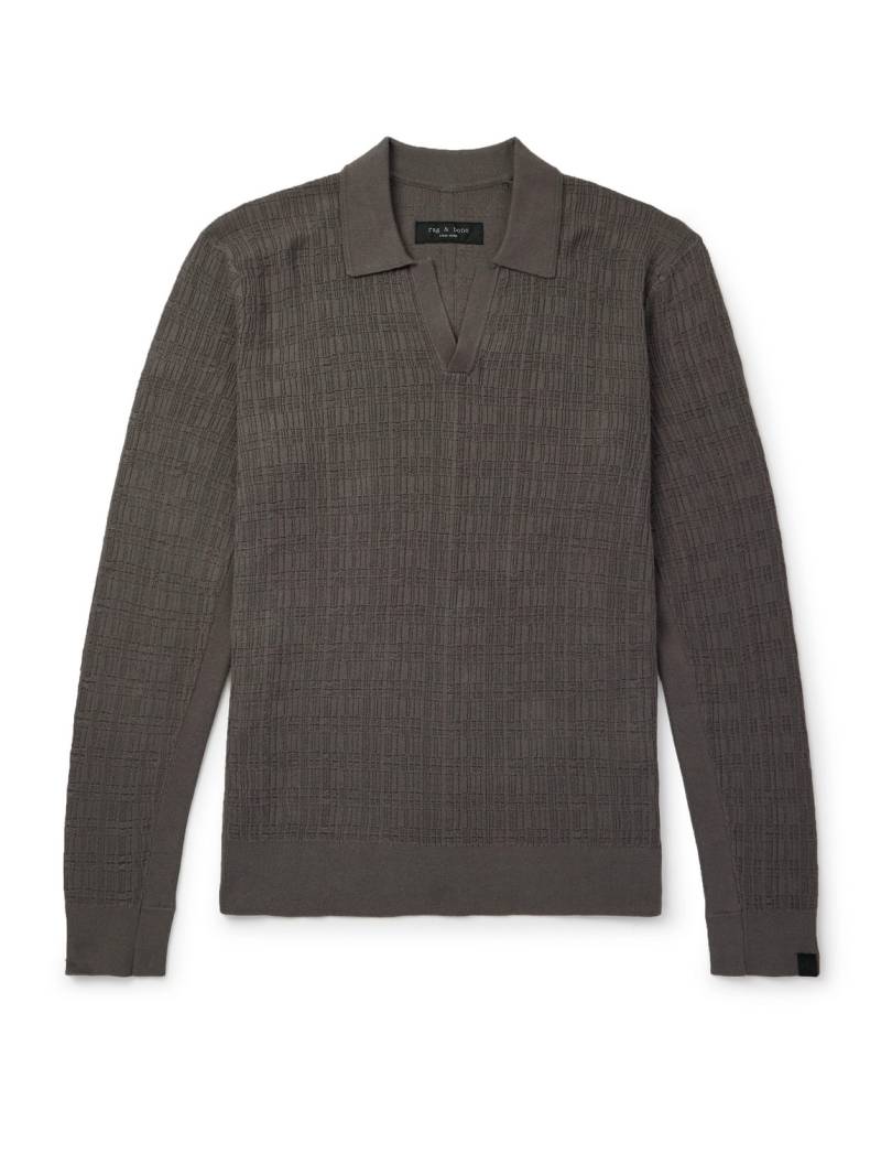 Rag & Bone - Textured-Knit Cotton Polo Shirt - Men - Brown - XXL von Rag & Bone