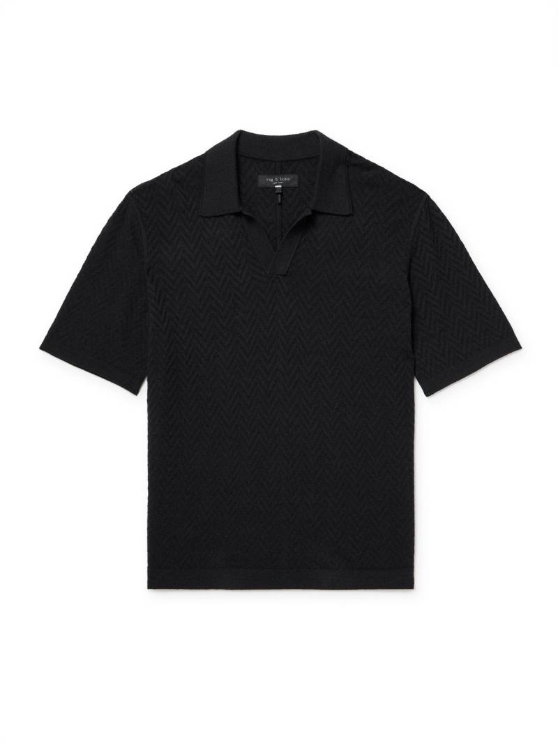 Rag & Bone - Zuma Terry Polo Shirt - Men - Black - XXL von Rag & Bone