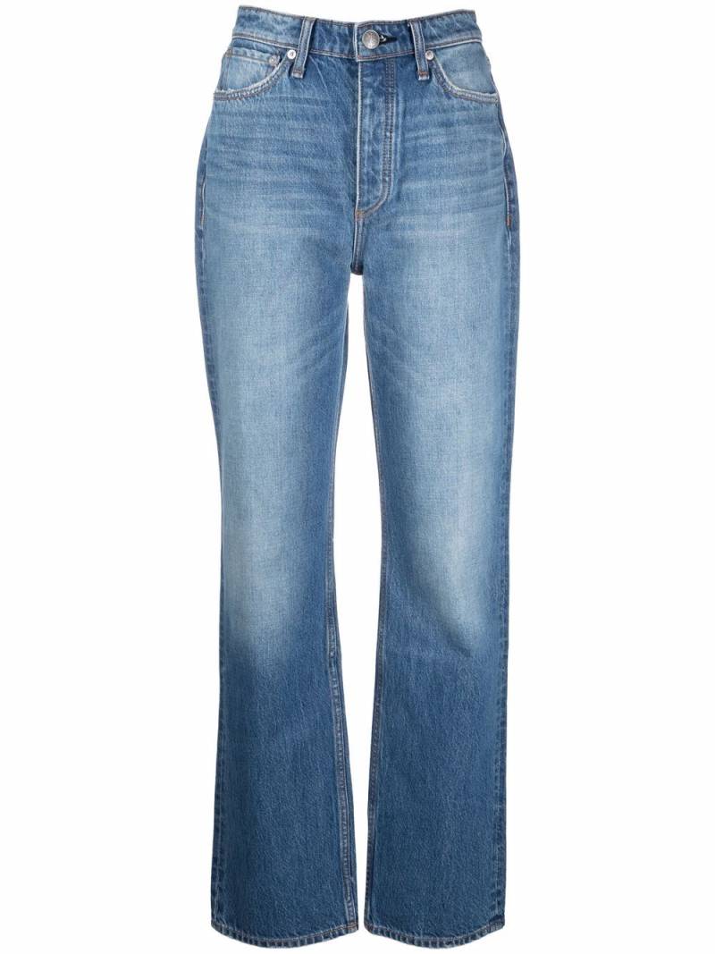 rag & bone Gerade High-Waist-Jeans - Blau von rag & bone