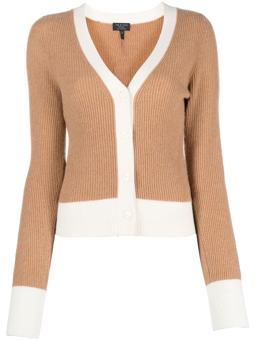 rag & bone Gerippter Kaschmircardigan - Braun von rag & bone