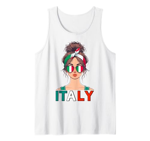 Italienisch Mädchen Frau Patriotische italienische Mädchen Tank Top von Ragazza Italiana Donna Italy Girl Store