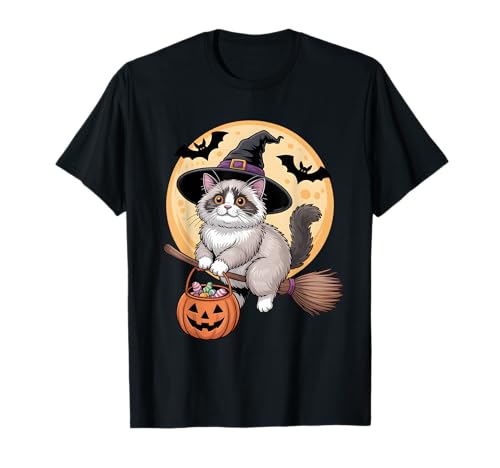 Ragdoll Katze Hexenhut Kürbis Halloween Kostüm Herren Damen T-Shirt Ragdoll Katze Hexenhut Kürbis Halloween Kostüm Herren Damen T-Shirt von Ragdoll Cat Lover Halloween Party Wear