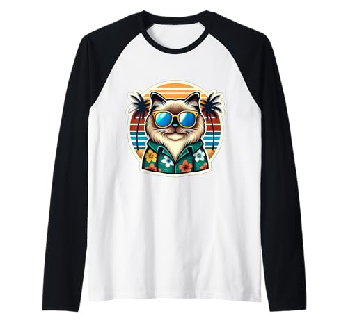 Ragdoll Katzenbesitzer Summer Vibes Urlaub Mama Lady Dad Raglan von Ragdoll Cat Owner Summer Vibes Vacation Products