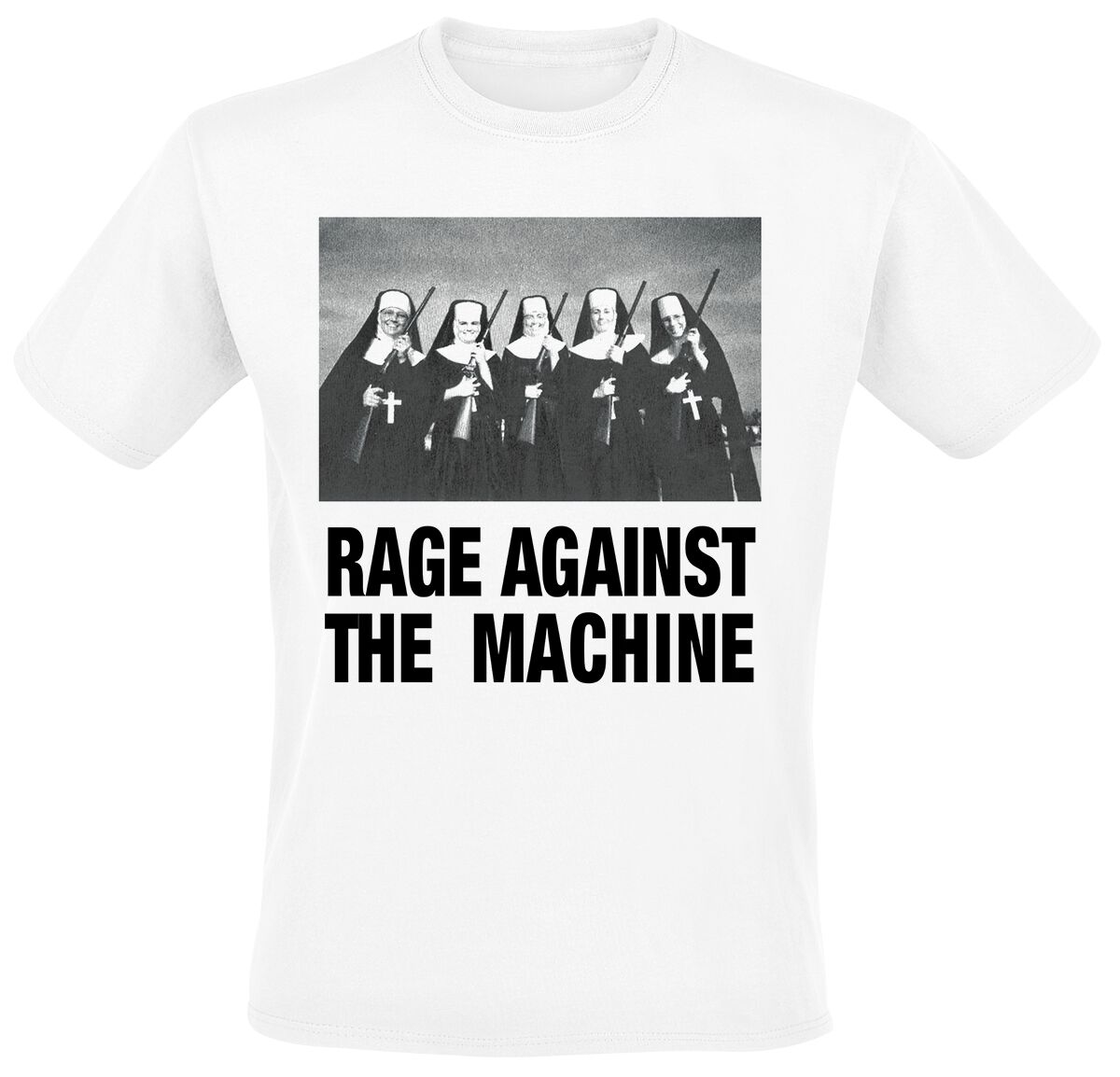 Rage Against The Machine Nuns And Guns T-Shirt weiß in L von Rage Against The Machine