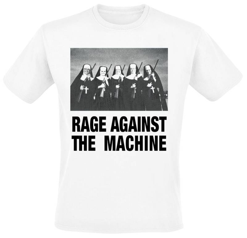 Rage Against The Machine Nuns And Guns T-Shirt weiß in S von Rage Against The Machine