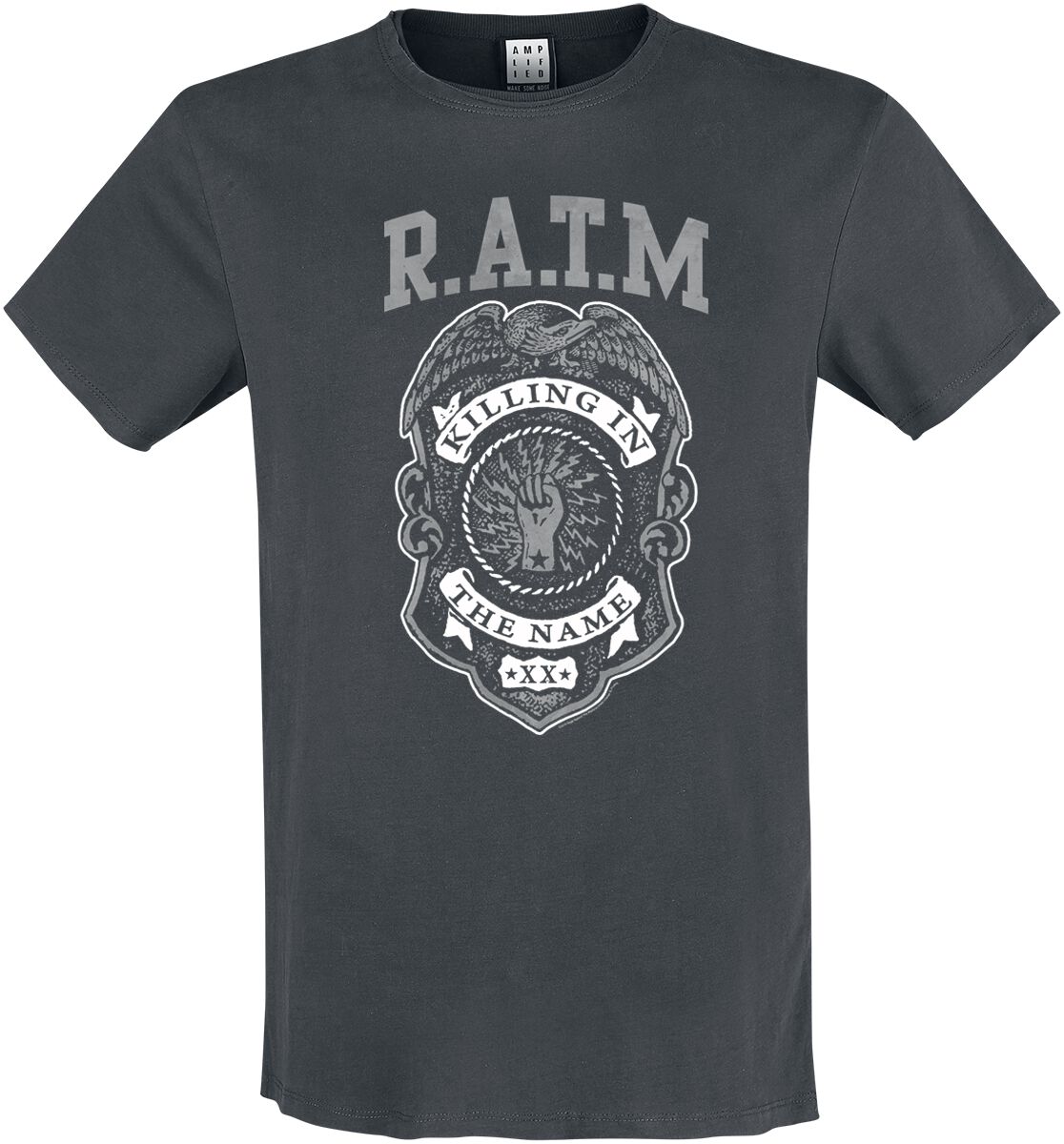 Rage Against The Machine T-Shirt - Amplified Collection - Killing In The Name Of - S bis 3XL - für Männer - Größe 3XL - charcoal  - Lizenziertes von Rage Against The Machine