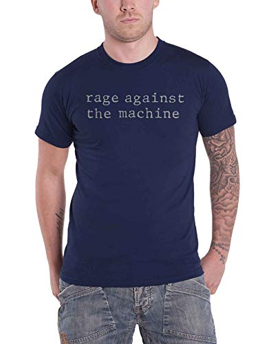 Rage Against The Machine T Shirt Original Logo Nue offiziell Herren Navy Blau XL von Rock Off officially licensed products