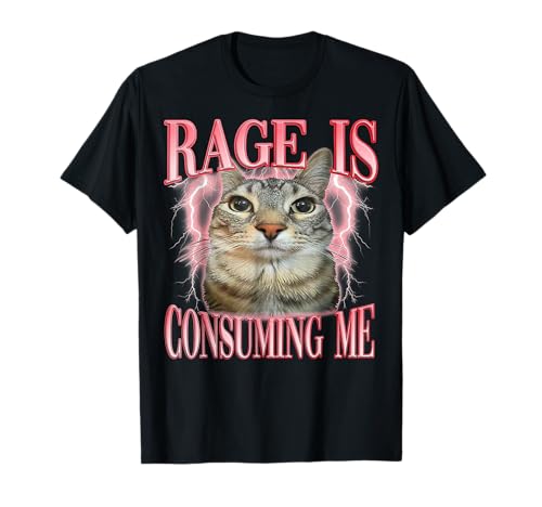 Rage Consumes Me Lustige Alberne Starrende Katze Meme Frauen Männer T-Shirt Rage Consumes Me Lustige Alberne Starrende Katze Meme Frauen Männer T-Shirt von Rage Consumes Me Funny