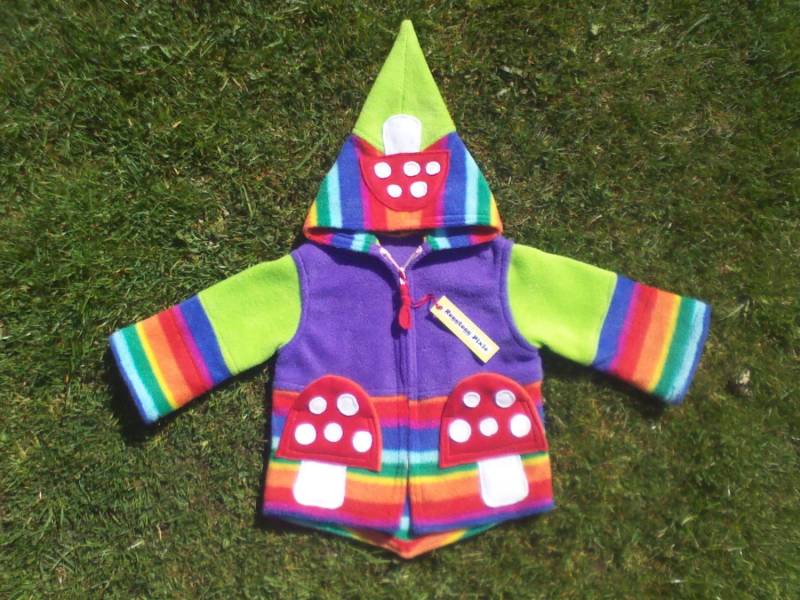 Regenbogen Pilzstoff Pixie Elfe Fee Fairie Psy Festival Pilz Hoodie Mit Taschen Kinder von RaggtaggPixie