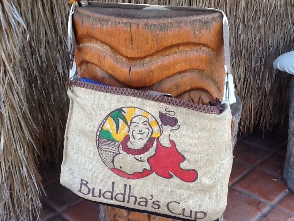 Buddha Cup Satchel Tote von RaglandsIslandTotes