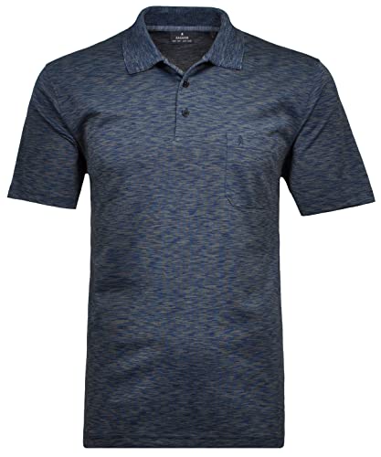 Ragman Herren Softknit-Polo mit Flamm-Optik von RAGMAN