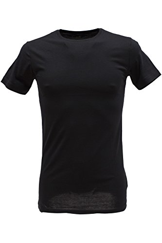 Ragman Herren 2 T-Shirt Doppelpack Bodyfit mit Rundhals, Schwarz, XL von RAGMAN