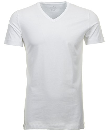 Ragman Herren 2 T-Shirt Doppelpack Bodyfit mit V-Ausschnitt, Weiß, 3XL von Ragman