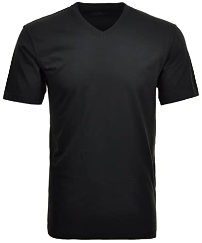 RAGMAN Herren Doppelpack - 2 T-Shirts mit V-Ausschnitt 3XL, Schwarz-009 von RAGMAN