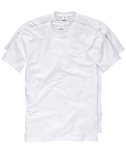 Ragman Herren Doppelpack - 2 T-Shirts mit Rundhals, Weiß, 4XL von RAGMAN