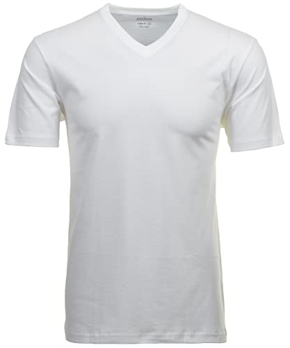 Ragman Herren Doppelpack - 2 T-Shirts mit V-Ausschnitt, Weiß, 4XL von RAGMAN