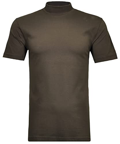 RAGMAN Herren Stehkragenshirt Kurzarm 3XL, Braun-080 von RAGMAN