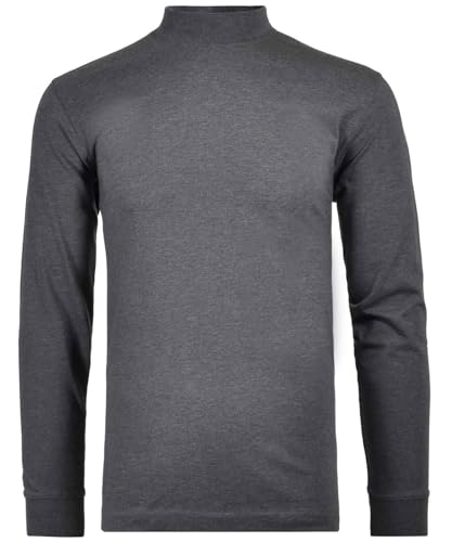 RAGMAN Herren RAGMAN Stehkragenshirt langarm Gr. S, Anthrazit-019 von RAGMAN