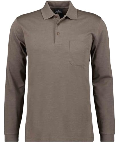 Ragman Herren Softknit-Polo Langarm, Macchiato, L von RAGMAN