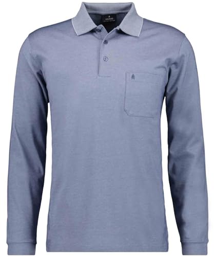 Ragman Herren Softknit-Polo Langarm, Taupe, S von RAGMAN