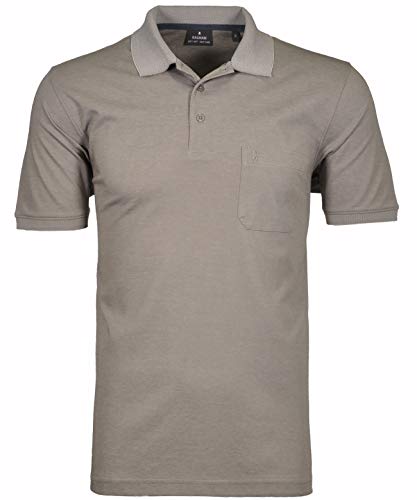 Ragman Herren Kurzarm Softknit Poloshirt , Grau-beige , M von RAGMAN