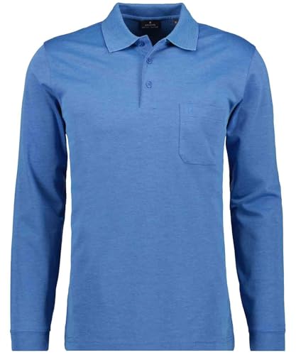 Ragman Herren Softknit-Polo Langarm, Aqua, XL von RAGMAN