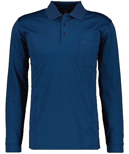 Ragman Herren Softknit-Polo Langarm, Dunkelblau, XL von RAGMAN