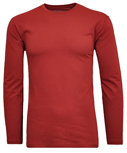 RAGMAN Herren Langarm-Shirt Rundhals L, Weinrot-061 von RAGMAN