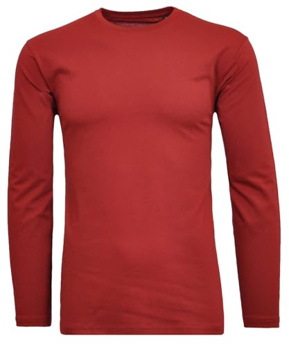 RAGMAN Herren Langarm-Shirt Rundhals Weinrot-061, XXL von RAGMAN